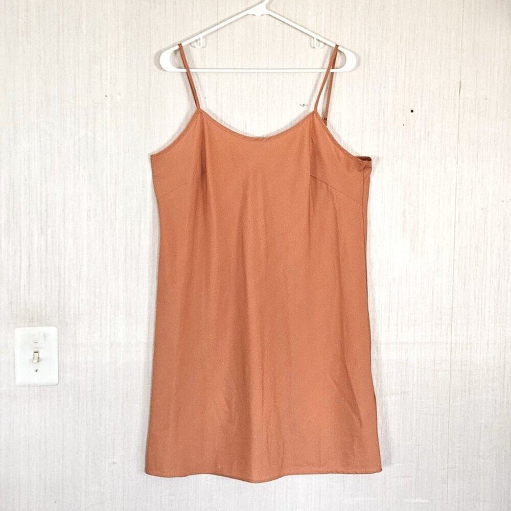 Nanette Lepore Cami Slip Dress Adjustable Spaghetti Strap Clay sz 14 EUC